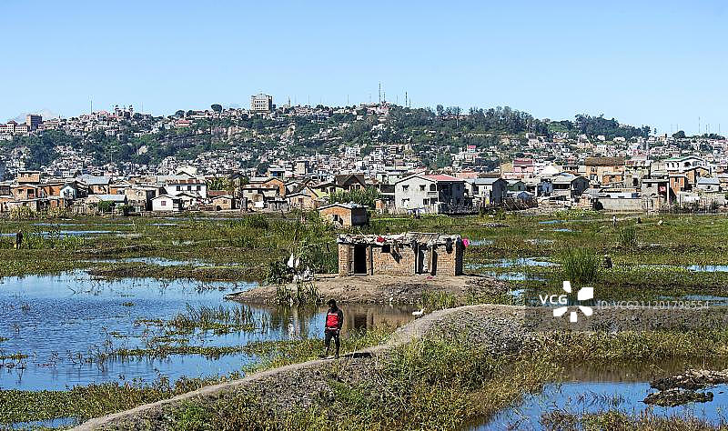非洲马达加斯加贫困郊区图片素材