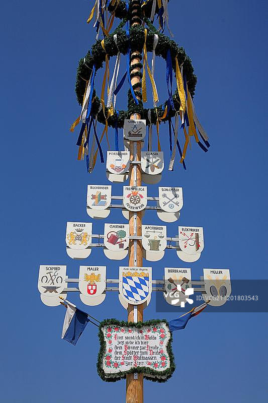 巴伐利亚五月柱，德国巴伐利亚图片素材