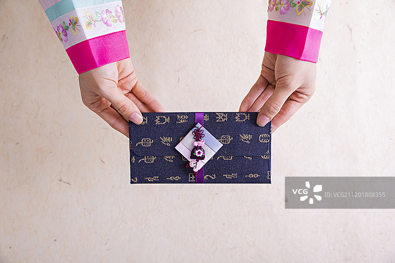 韩国传统包袱布、茶点和贺卡119图片素材