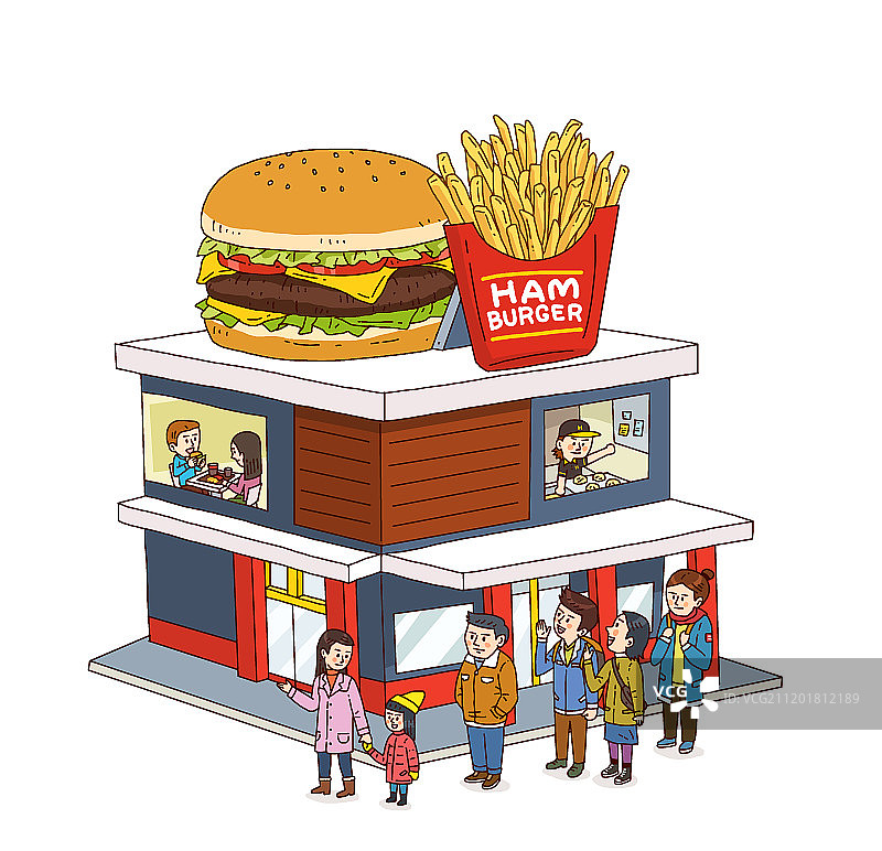 2.5D各式餐厅和商店矢量素材002图片素材