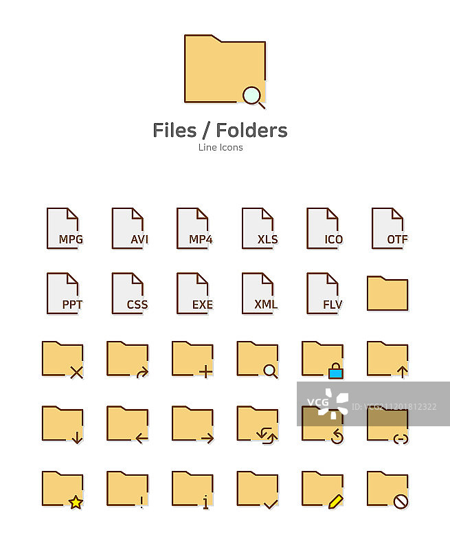 用于移动和网页设计的现代彩色线性图标矢量素材022图片素材