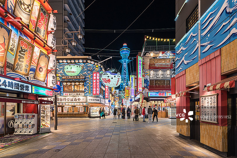 大阪通天阁夜景图片素材
