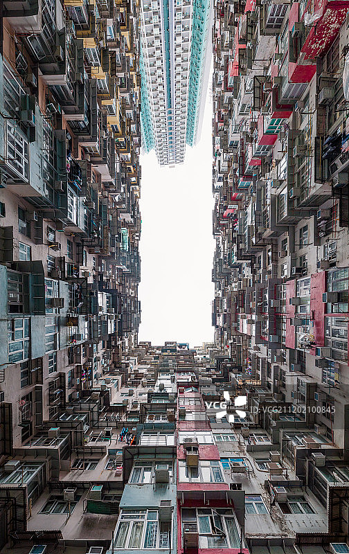 香港密集建筑仰视图片素材