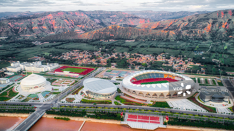 航拍中国甘肃临夏图片素材