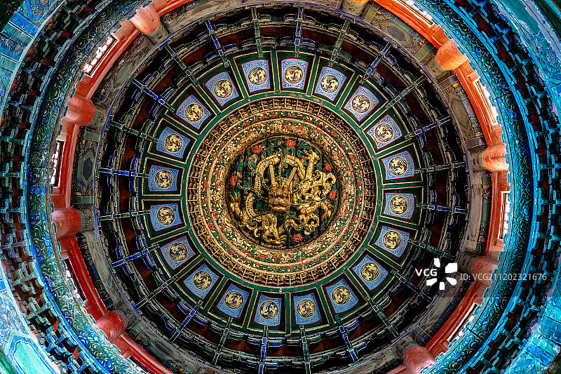 北京故宫御花园藻井图片素材