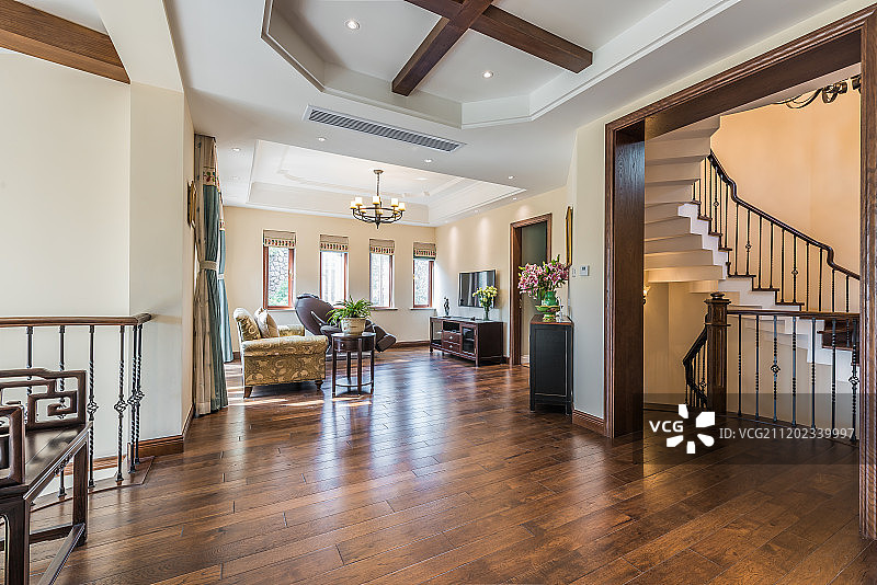 别墅会客厅样板间图片素材