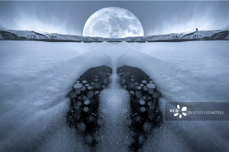 伊利冰冻的湖面图片素材