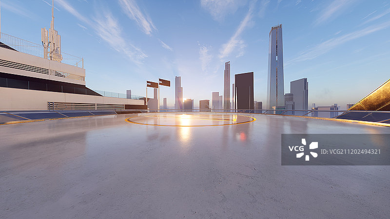 城市风光停机坪图片素材