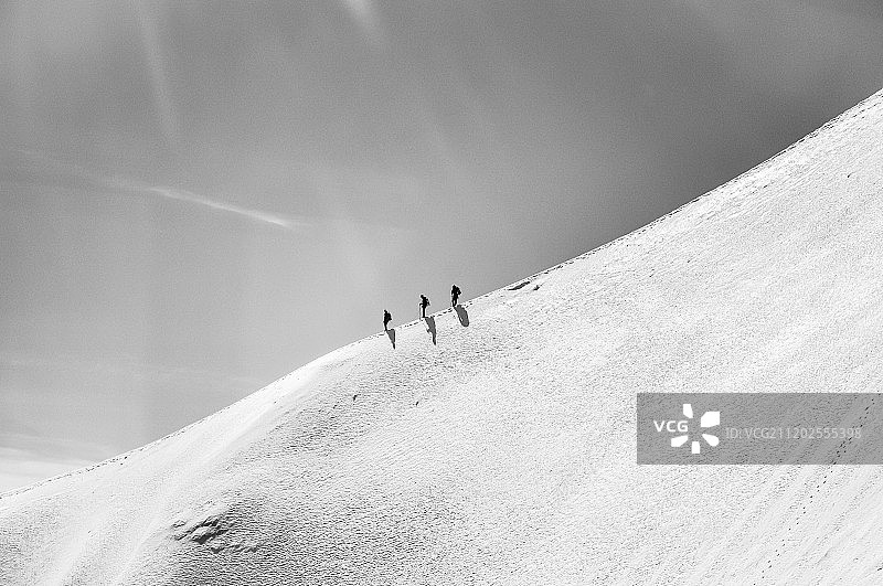 法国勃朗峰攀登者图片素材