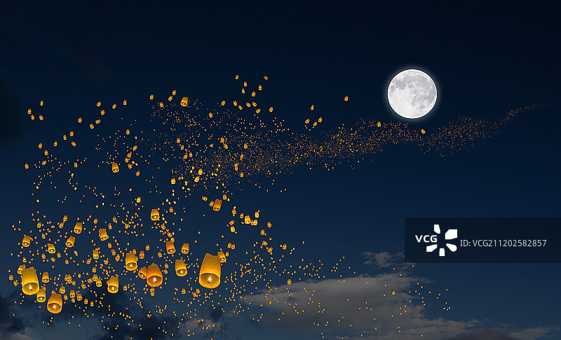 孔明灯图片素材