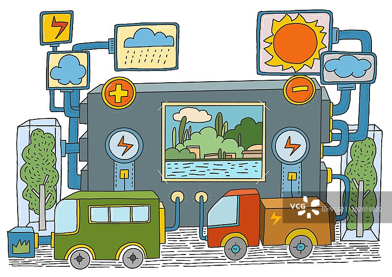 插画充电图片素材