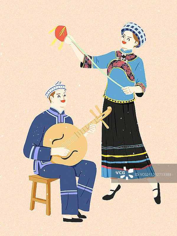 五十六个民族之布依族图片素材