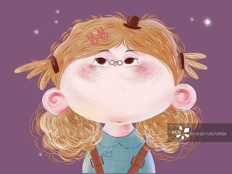 大头女孩图片素材