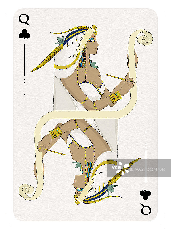 埃及扑克Q图片素材