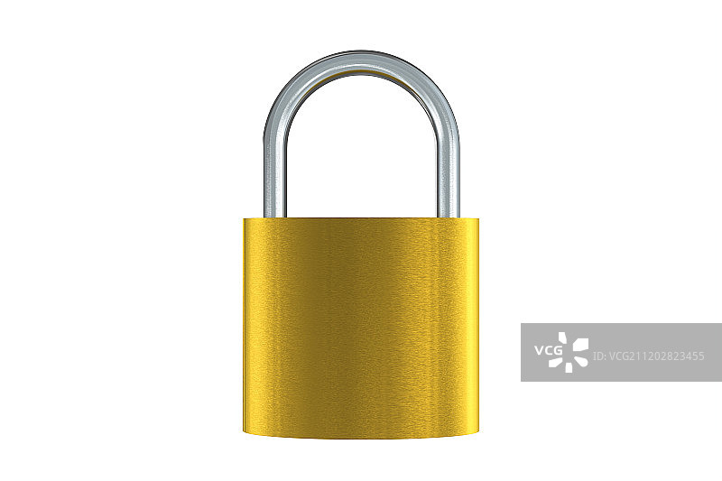 3D金色的锁图片素材