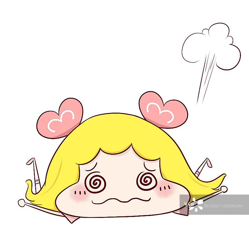 晕倒的女孩插画图片素材