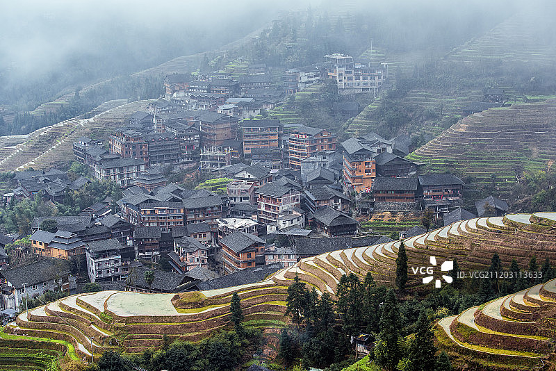 广西龙脊梯田美景图片素材