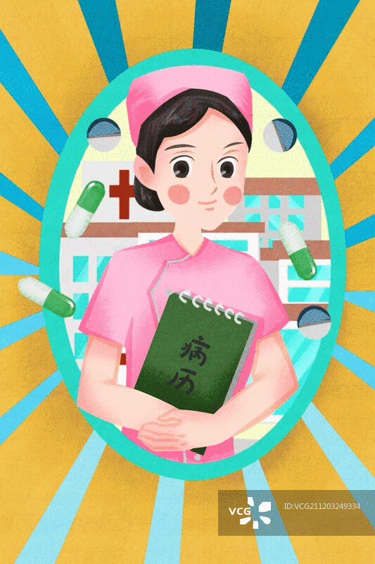 小清新可爱风格五一劳动节护士图片素材