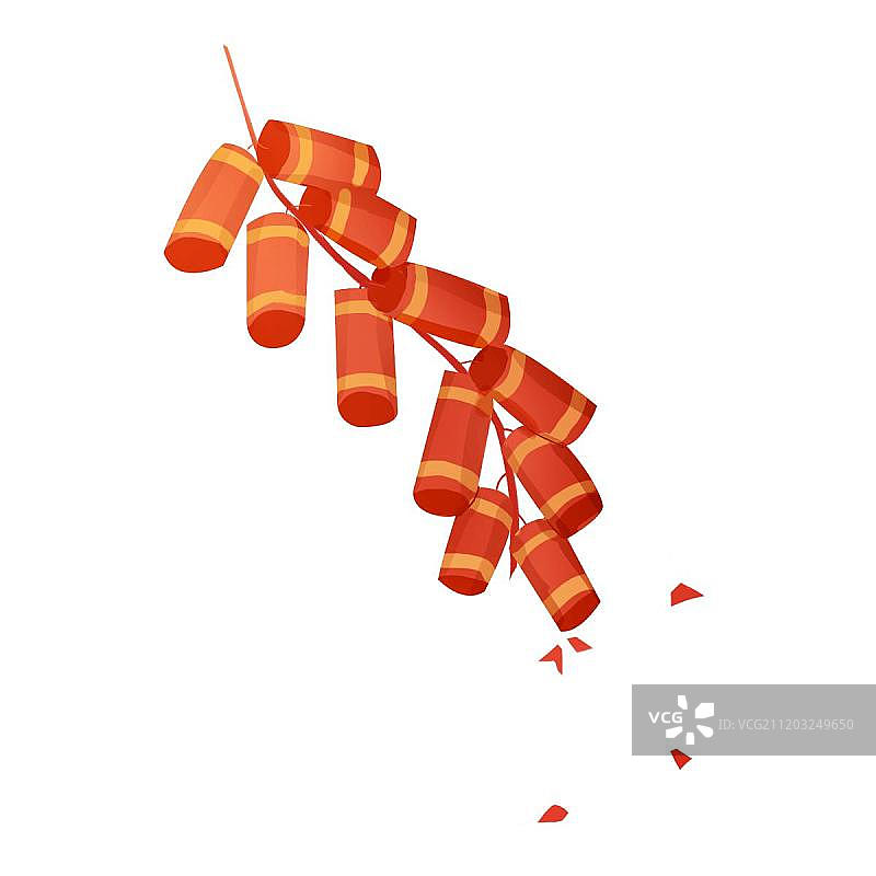 卡通简单风格的红色爆竹图片素材