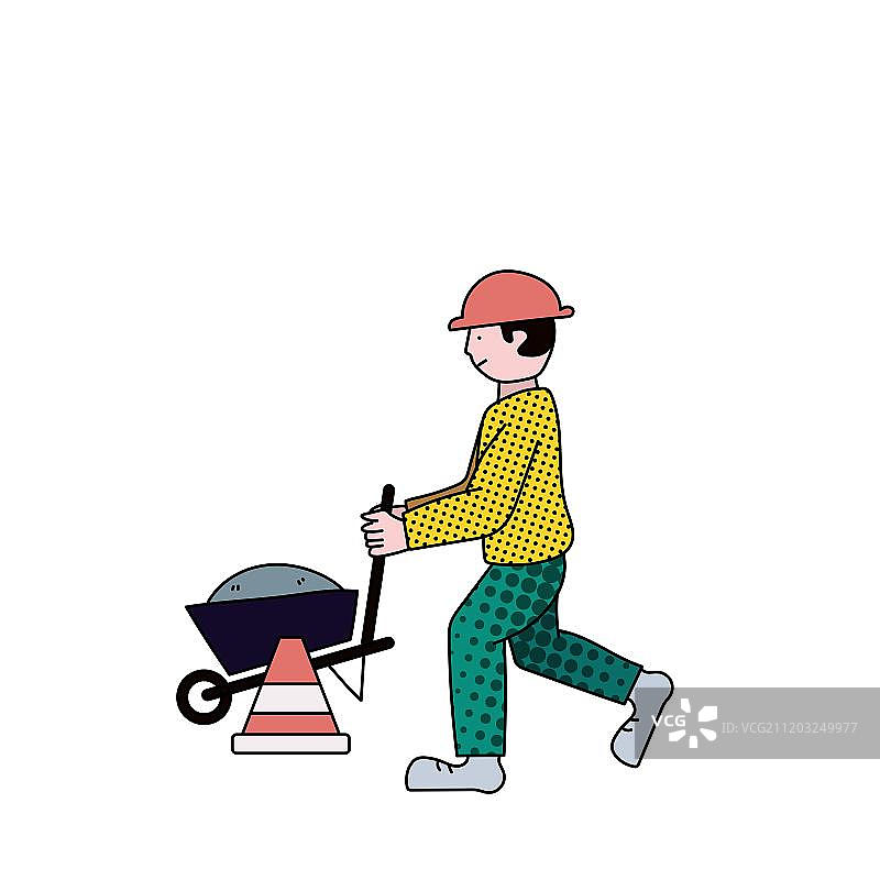 推着手推车的男性图片素材