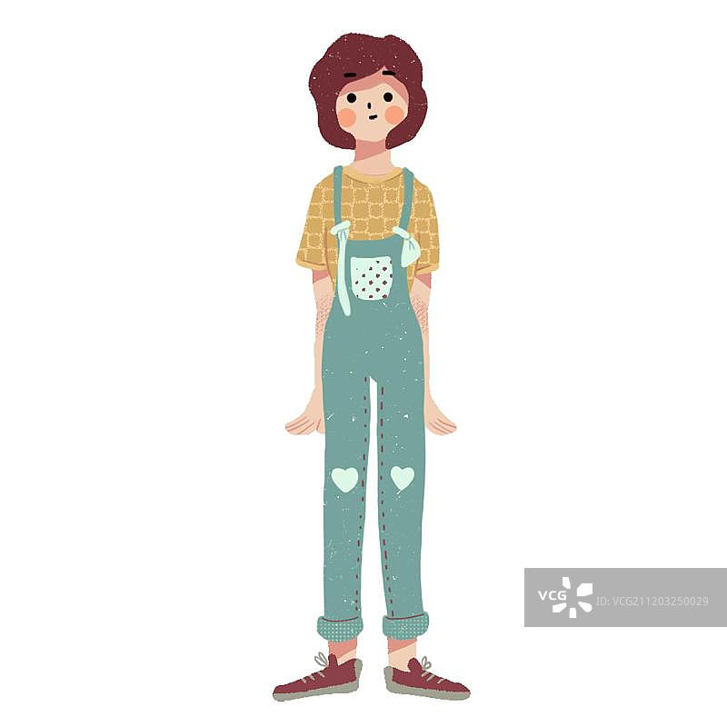 穿背带裤的女性图片素材