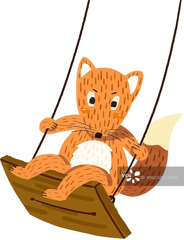 荡秋千的小狐狸图片素材