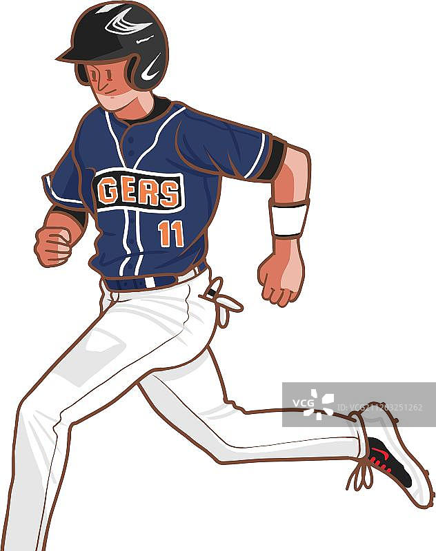 奔跑的棒球运动员图片素材