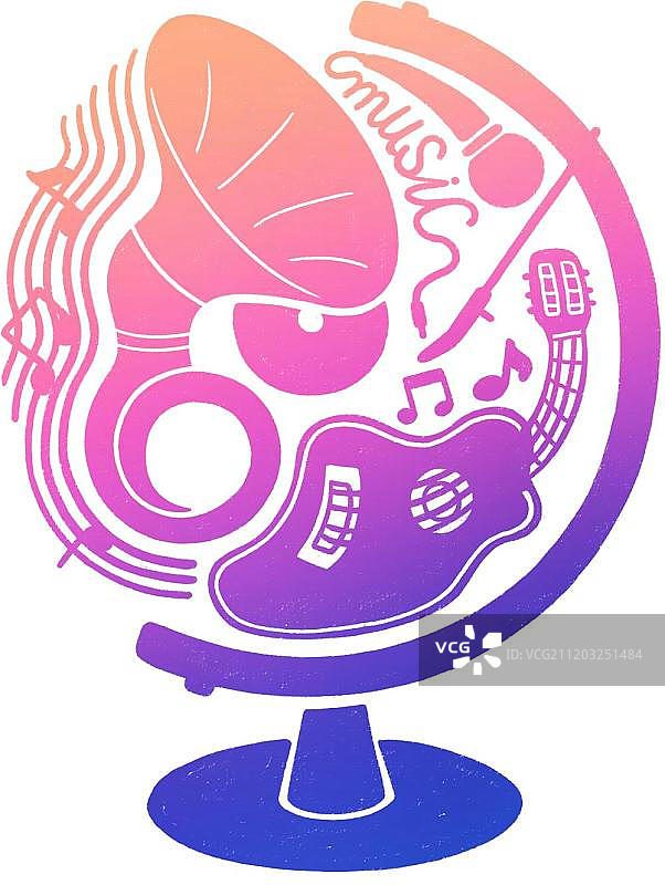 音乐地球仪图片素材