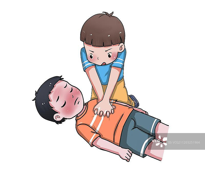 按压心脏急救图片素材
