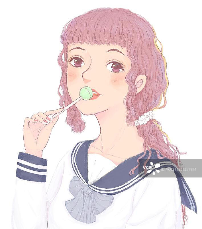 水手服少女图片素材