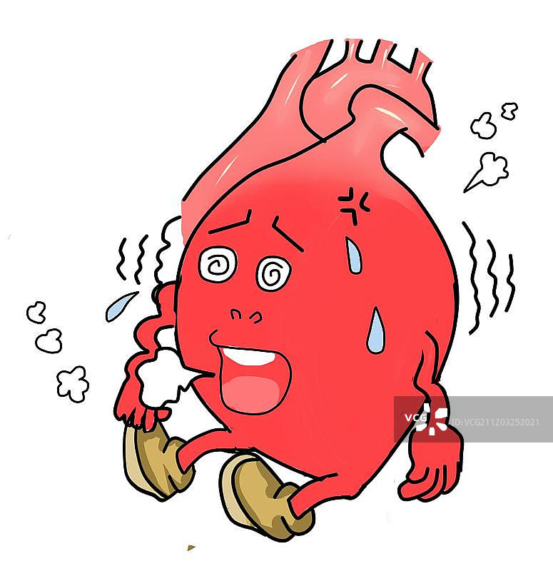 疲劳的心脏拟人图片素材