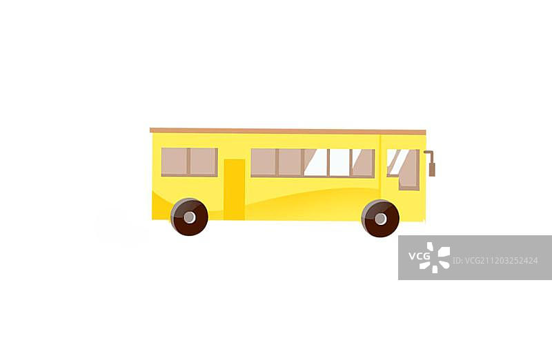 黄色巴士元素图片素材