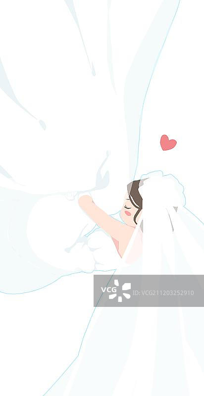 双手抱膝的新娘图片素材