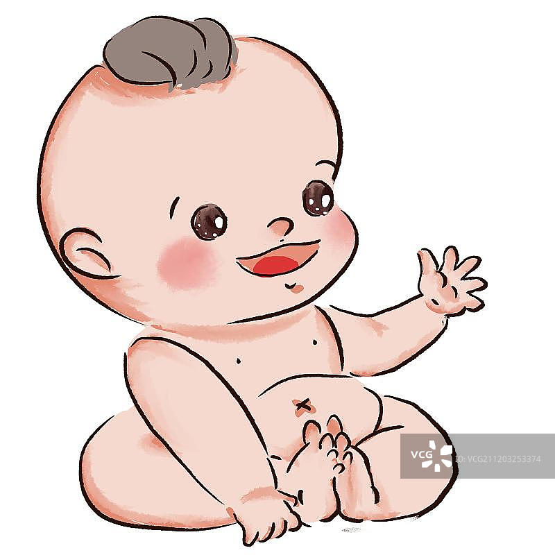 伸左手的小宝宝图片素材