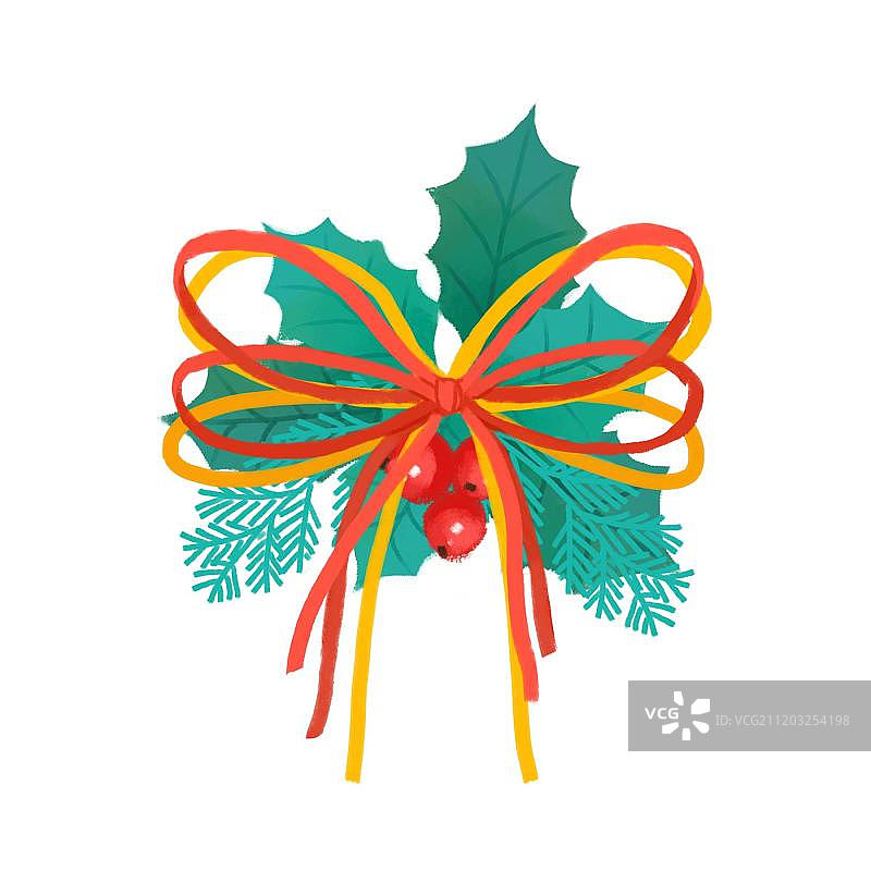 冬青松枝浆果装饰图片素材