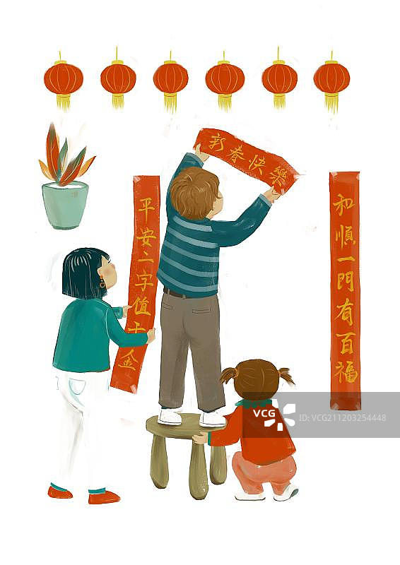 贴春联图片素材