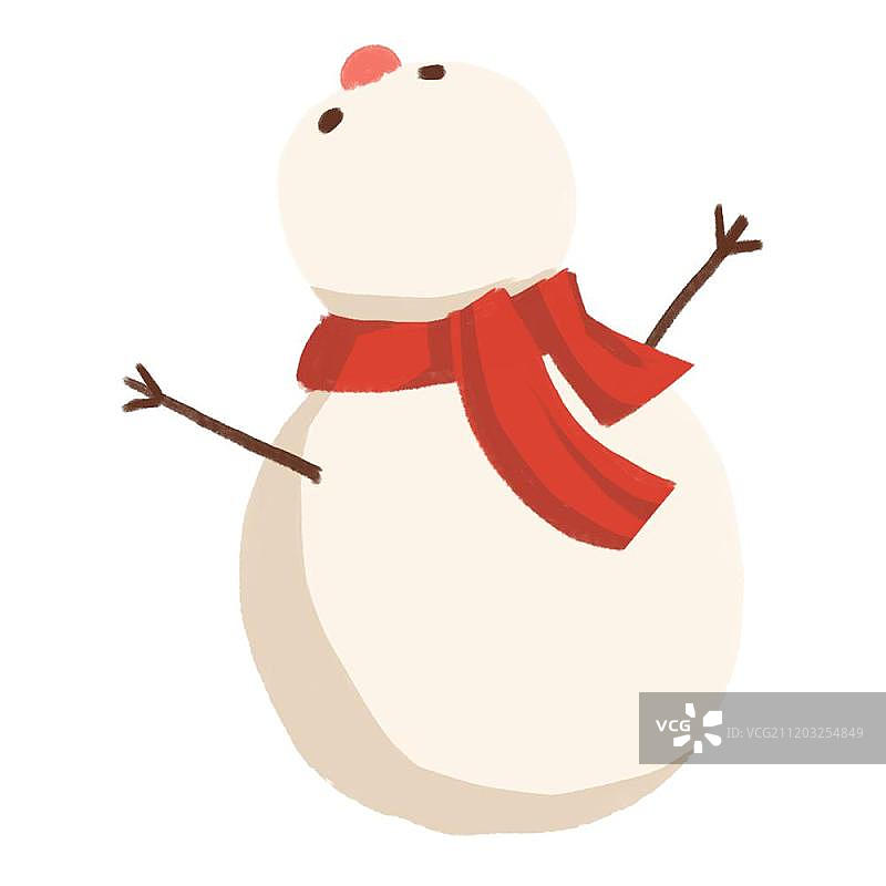 带着红色围巾的雪人图片素材