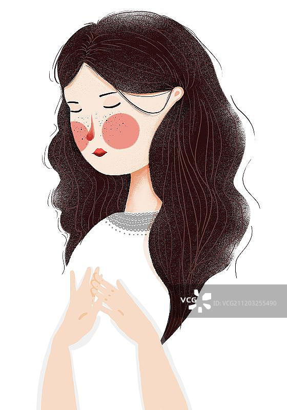 穿白色衣服的少女图片素材