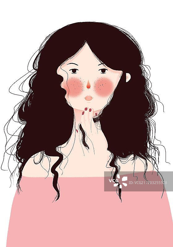 害羞的女孩图片素材