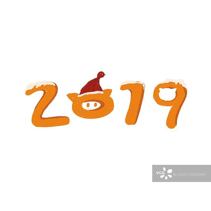 2019可爱猪猪字体图片素材