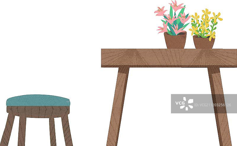 小清新桌椅家具图片素材