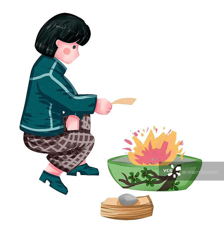 小清新风格清明节祭祖图片素材