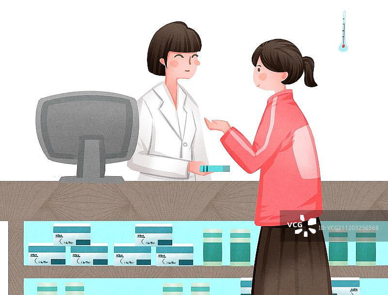 小清新风格药店售药图片素材
