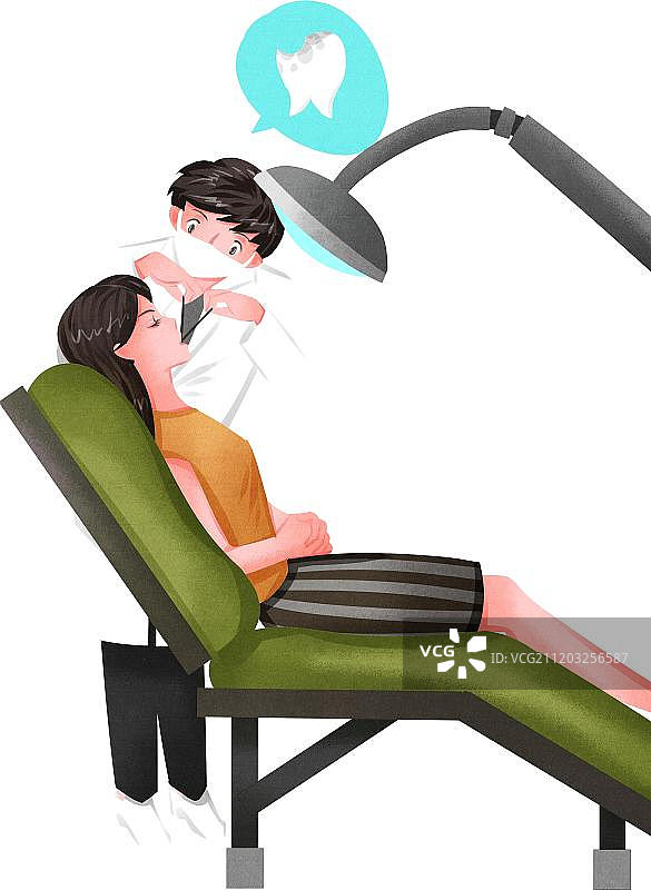 小清新风格牙医看病图片素材