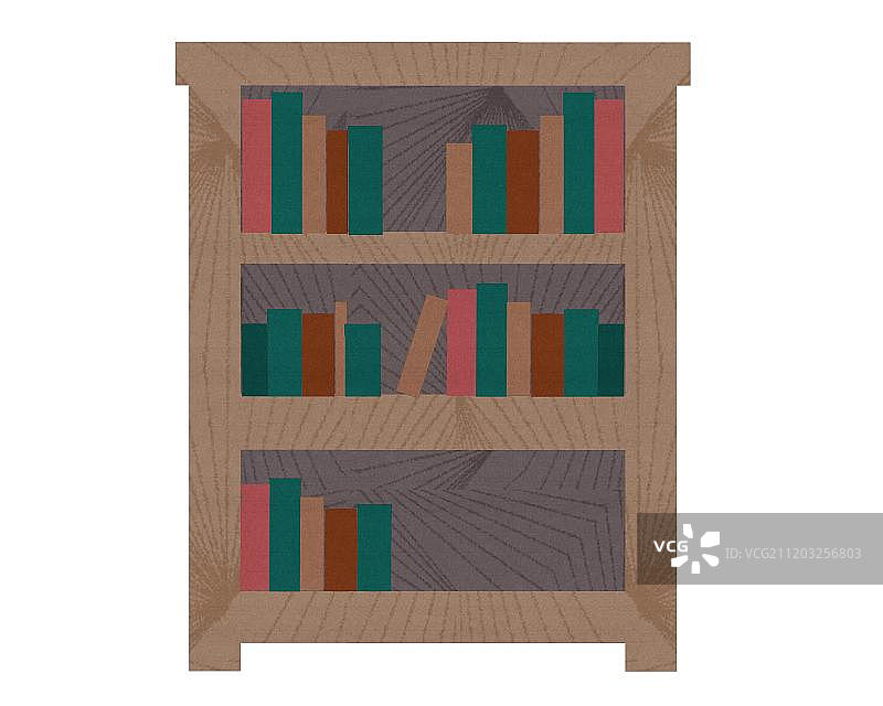 小清新风格木头书柜图片素材