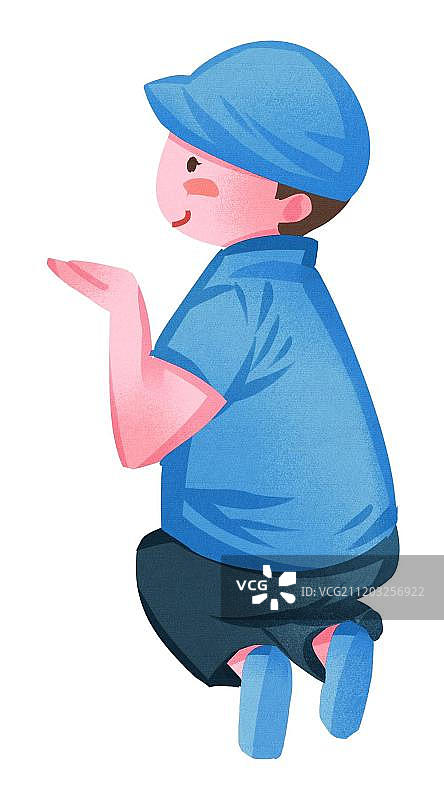 小清新风格男孩说话图片素材