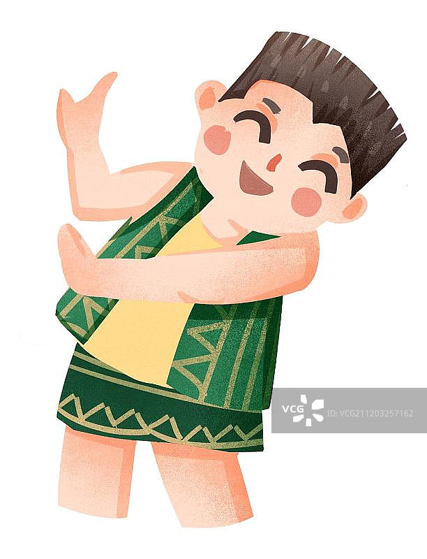 小清新风格泼水节男孩图片素材