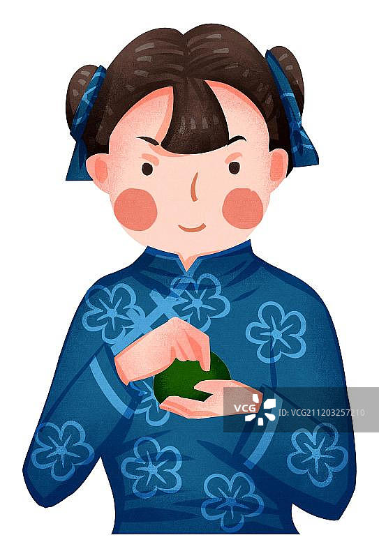 小清新中国风清明节女孩包清明果图片素材