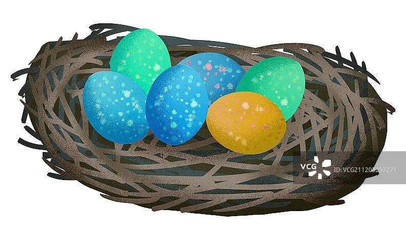 小清新鸟窝鸟蛋图片素材