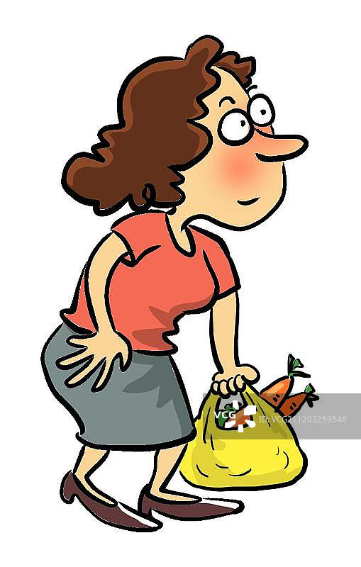 提菜的中年妇女图片素材